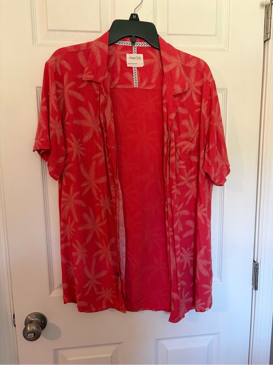Other - Men’s tropical button up  with Palm Leaf Print in orange-Red